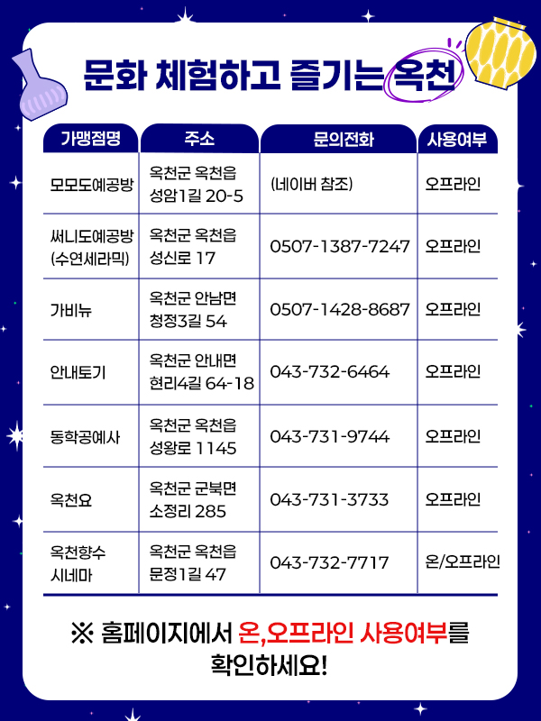 옥천 가맹점