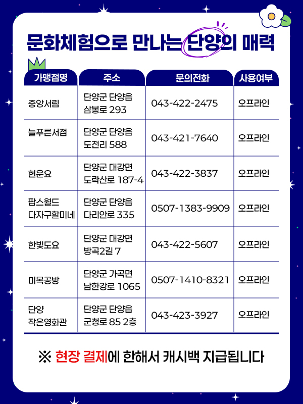 단양 가맹점
